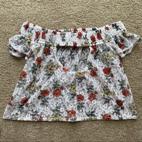 Floral Lace Off the Shoulder Top FREE SHIPPING! - Picture 2 of 3